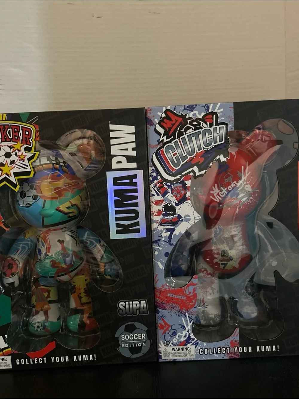 Kuma Paw Sups Collectible Soccer Edition - Multi-Color set of two brand new